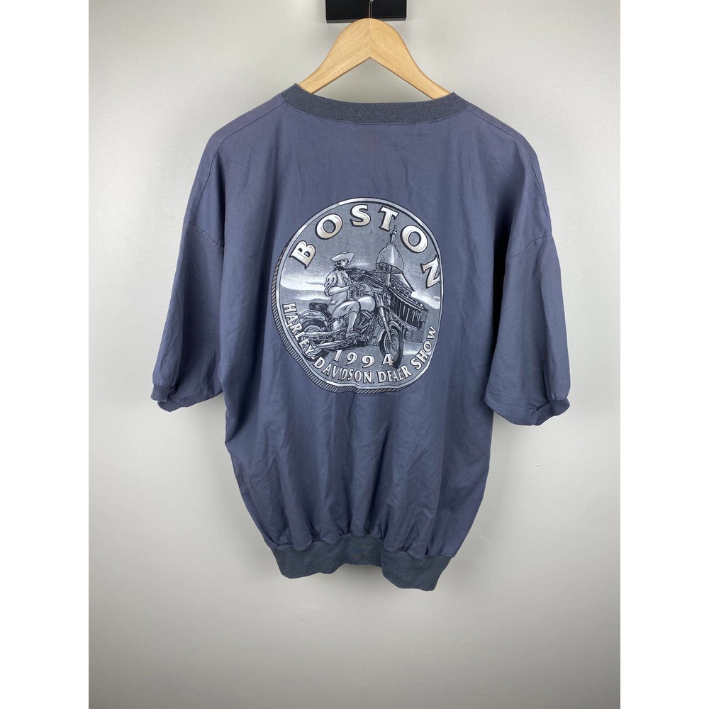 1994 - Harley-Davidson Motorcycles Boston Dealer Show Blue Mechanic's Tee - XL